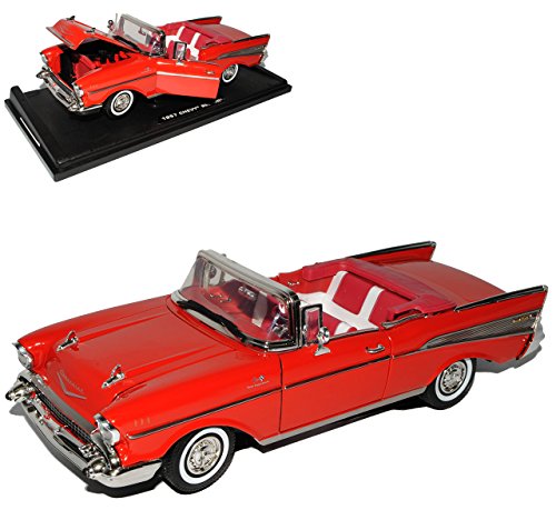 Motormax Chevrolet Bel Air Cabrio Rot 1957 1/18 Modell Auto von Motormax