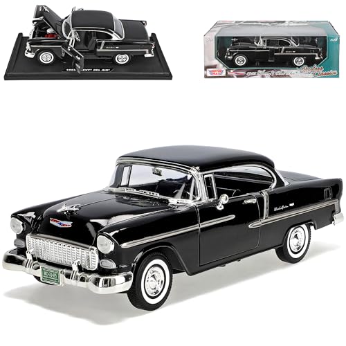 Motormax Chevrolet Bel Air Coupe Schwarz 1955 1/18 Modell Auto von Motormax