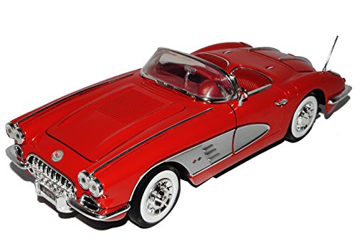 Motormax Chevrolet Chevy Corvette C1 Cabrio Rot 1953-1962 1/18 Modell Auto mit individiuellem Wunschkennzeichen von Motormax