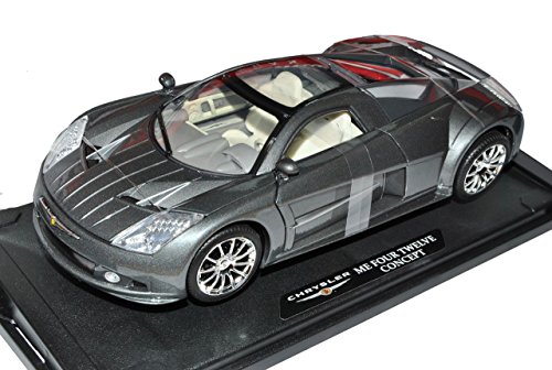 Motormax Chrysler ME Four Twelve Concept Car 2004 Grau Coupe 1/18 Modell Auto mit individiuellem Wunschkennzeichen von Motormax