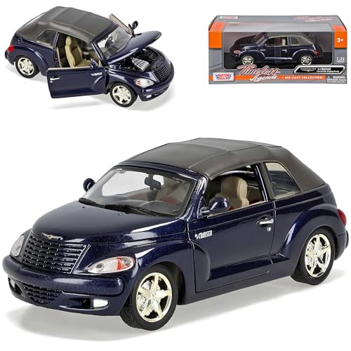 Motormax Chrysler PT-Cruiser Cabrio Blau 2000-2010 1/24 Modell Auto mit individiuellem Wunschkennzeichen von Motormax