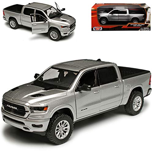 Motormax Dodge Ram 1500 Pick-Up Doppelkabine Silber 5. Generation Ab 2019 1/24 Modell Auto von Motormax