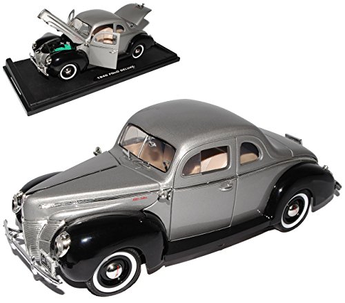 Motormax Ford Deluxe Coupe 11A 21A Grau Schwarz 1940-1942 1/18 Modell Auto von Motormax