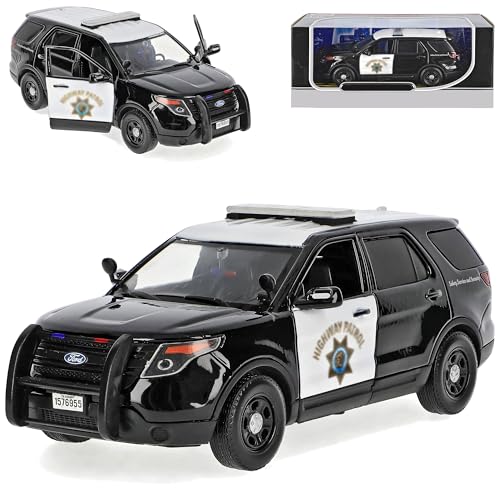 Motormax Ford Explorer SUV Police Interceptor California Highway Patrol Polizei USA 5. Generation Ab 2010 1/24 Modell Auto von Motormax