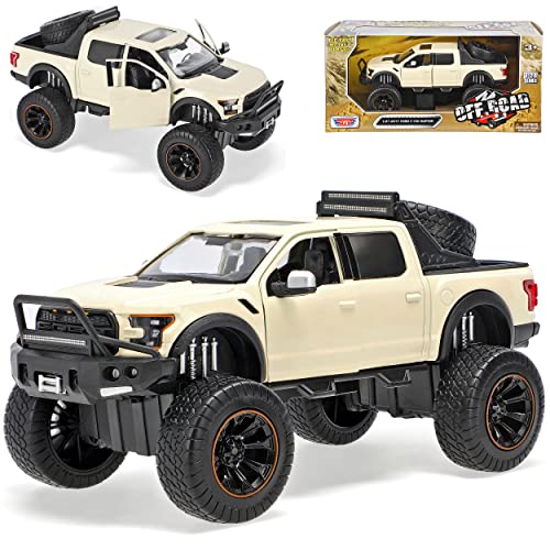 Motormax Ford F*150 Raptor Helles Gelb Pick-Up 13. Generation Ab 2014 Version 2017 1/27 1/24 Modell Auto von Motormax