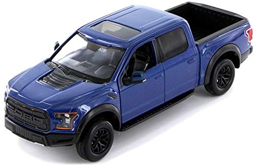 Motormax Ford F-150 Raptor Blau Pick-Up 13. Generation Ab 2014 Version 2017 1/27 1/24 Modell Auto mit individiuellem Wunschkennzeichen von Motor Max