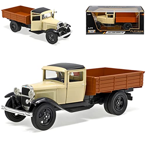 Motormax Ford Model AA LKW Transporter Pritsche Beige Creme 1928-1931 1/24 Modell Auto von Motormax