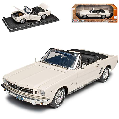 Motormax Ford Mustang 1964 1/2 Cabrio Beige Cream 1/18 Modell Auto mit individiuellem Wunschkennzeichen von Motormax