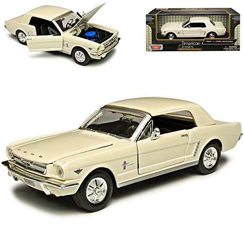 Motormax Ford Mustang 1964 1/2 Coupe Cream Beige 1/24 Modell Auto von Motormax