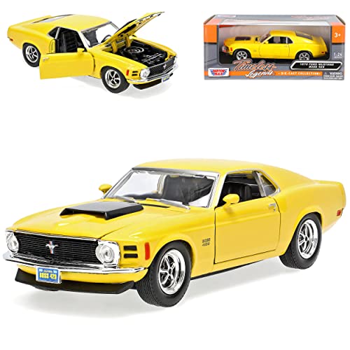 MOTORMAX Ford Mustang Boss 429 Gelb 1970 Coupe 1/24 Modellauto Modell Auto von MOTORMAX