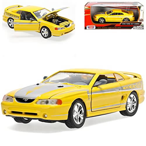 Motormax Ford Mustang IV SVT Cobra Coupe Gelb 1994-1998 1/24 Modell Auto von Motormax