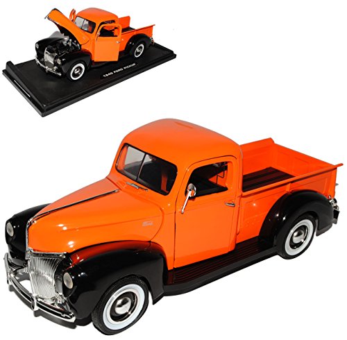 Motormax Ford Pickup 1940 Orange Schwarz 1/18 Modell Auto von Motormax