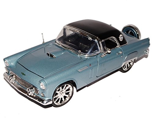 Motormax Ford Thunderbird Coupe 1956 Silber Grau Custom Version 1/18 Modell Auto von Motormax