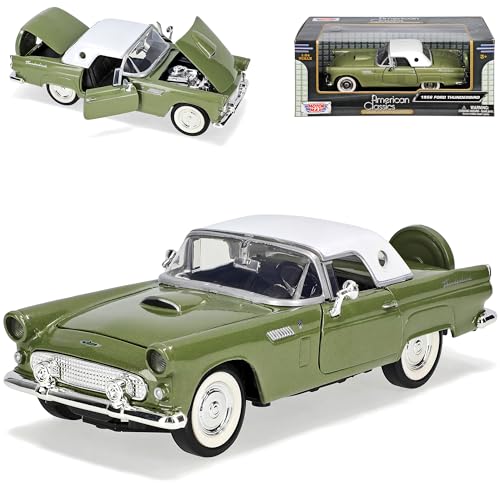 Motormax Ford Thunderbird Grün Cabrio Mit Hard Top 1956 1/24 Modell Auto von Motormax