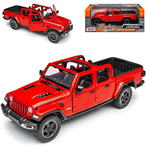 Motormax Jeep Gladiator Rubicon JT Wrangler Cabrio Offen Rot Pick-Up Ab 2019 1/27 1/24 Modell Auto von Motormax