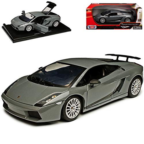 Motormax Lamborgihini Gallardo Superleggera Coupe Grau 1/18 Modell Auto mit individiuellem Wunschkennzeichen von Motormax