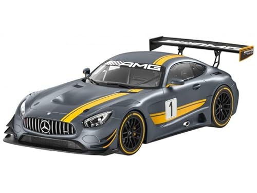 Motormax Mercedes-Benz AMG GT3 GT S Coupe Matt Grau mit Gelb Ab 2014 1/24 Modell Auto mit individualisiertem Wunschkennzeichen von Motor Max