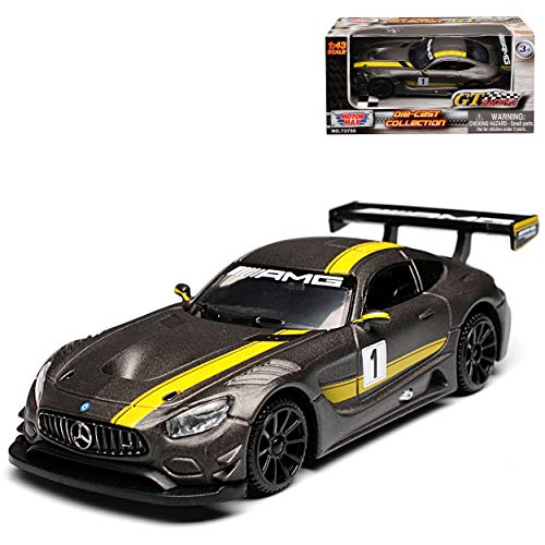 Motormax Mercedes-Benz AMG GT3 GT S Coupe Matt Grau mit Gelb Ab 2014 1/43 Modell Auto von Motormax