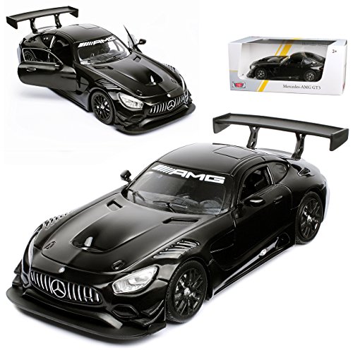 Motormax Mercedes-Benz AMG GT3 GT S Coupe Schwarz Metallic Ab 2014 1/24 Modell Auto mit individiuellem Wunschkennzeichen von Motormax