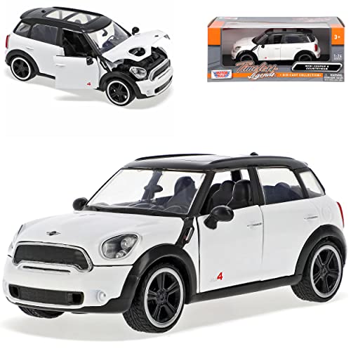 Motormax Mini Cooper S Countryman SUV Weiss mit Schwarzem Dach Ab 2010 1/24 Modell Auto mit individiuellem Wunschkennzeichen von Motormax