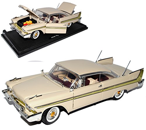 Motormax Plymouth Fury Coupe Beige 1. Generation 1956-1959 1/18 Modell Auto von Motormax