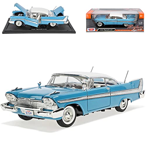 Motormax Plymouth Fury Coupe Blau 1958 1/18 Modell Auto mit individiuellem Wunschkennzeichen Motormax Plymouth Fury Coupe Blau 1958 1/18 Modell Auto mit individiuellem Wunschkennzeichen von Motormax