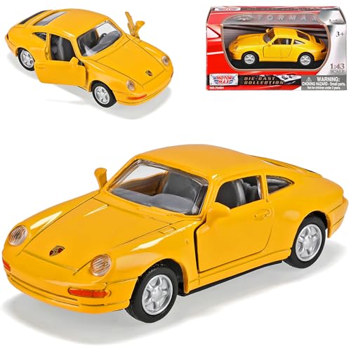 Motormax Porsche 911 993 Coupe Gelb 1993-1998 1/43 Modell Auto von Motormax