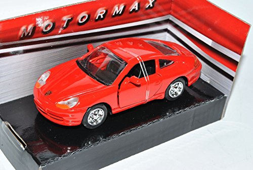 Motormax Porsche 911 996 Carrera Rot Coupe 1997-2006 1/43 Modell Auto mit individiuellem Wunschkennzeichen von Motormax