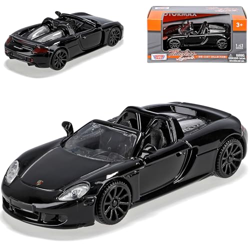 Motormax Porsche Carrera GT Cabrio Schwarz 2003-2006 1/43 Modell Auto von Motormax