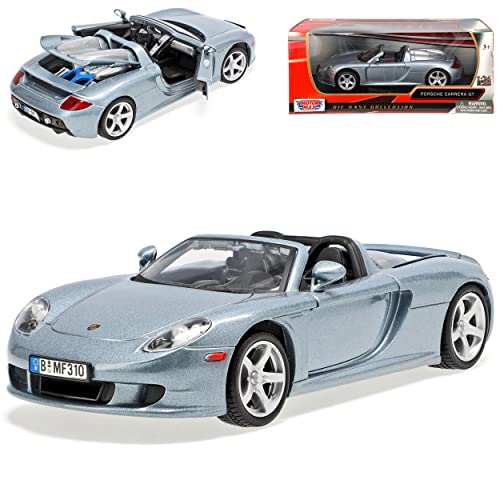 MOTORMAX Porsche Carrera GT Cabrio Silber Grau 1/24 Modellauto Modell Auto von MOTORMAX