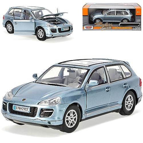 Motormax Porsche Cayenne Turbo Grau Typ 9PA 1. Generation 2002-2010 Ab Facelift 2007 1/24 Modell Auto von Motormax