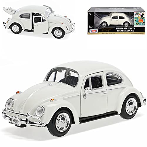 Motormax Volkwagen Käfer Coupe Weiss J. Bond 007 Im Geheimdienst ihrer Majestät 1/24 Modell Auto von Motormax