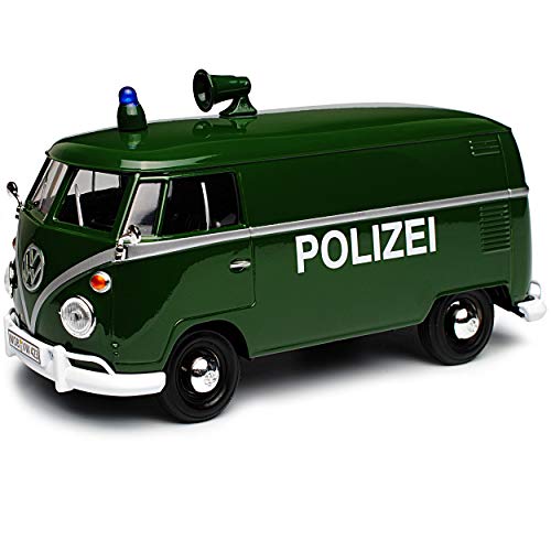 Motormax Volkwagen T1 Polizei Grün 1950-1967 1/24 Modell Auto von Motormax