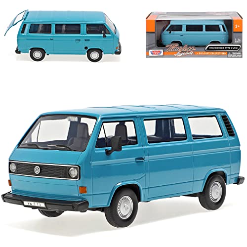 Motormax Volkwagen T3 Personen Transporter Blau 1979-1992 1/24 Modell Auto von Motormax