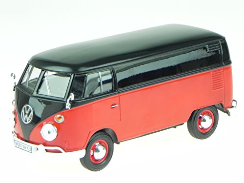 VW T1 Kasten schwarz rot Modellauto 79342 Motormax 1:24 von Motormax