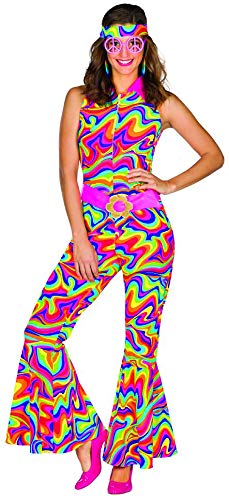 Mottoland Hippie Jumpsuit Damen Overall Kostüm Hippiekostüm Flower Power von Mottoland