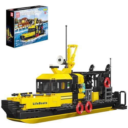 Mould King 10080 Schiff Spielzeug Klemmbausteine Segelschiff Set Fischerboot Bausteine Multifunktions Marine Rettungsboot Bausteine Kompatibel Mit Andere Marke(462 Teile) von Mould King