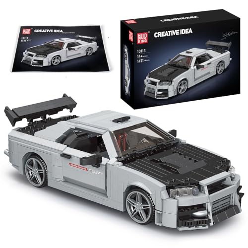 Mould King 10113 Technik Auto Baukasten (1471 Teile), MOC-29377 Skyline Sport-Rennwagen Baustein, Montage Technologie Rennwagen-Klemmblock (statische Version), Display Auto Spielzeug für Kinder 8+ von Mould King