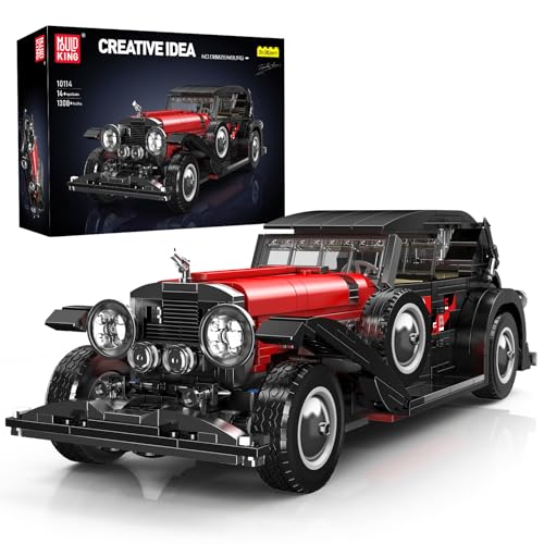 Mould King 10114 Technik Sportwagen Bausteinsets, 1308 Teile MOC Kreativität Oldtimer Auto Modell Bausteine, Geschenke für Kinder ab 14 Jahren/Erwachsene Sammler Enthusiasten (Statische Version) von Mould King