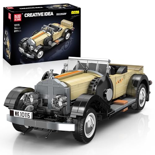 Mould King 10115 MOC Technik Oldtimer Bausatz Cabriolet Technologie Klemmbausteine Bausatz Hochwertiges Sammler-Auto-Bausatz für Erwachsene (897+ Bausteine Designer Firas Munir Abu-Jaber von Mould King