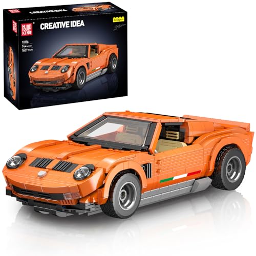 Mould King 10116 Technik für Miura Rennwagen MOC Bausteine Retro Auto Modell, Erwachsenes Klassisches 1:16 Maßstab Sportwagen Fahrzeugmodell für Kinder ab 8 Jahren/Erwachsene (1607 Teile) von Mould King