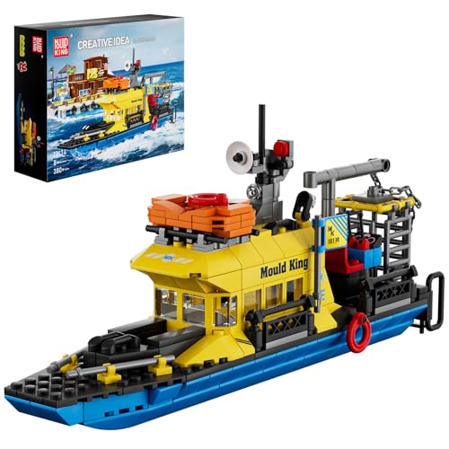 Mould King 10134 Ocean Exploration Schiff Klemmbausteine Forschungsschiff Modell Bausteine Hafen Klemmbausteine Spielzeug Geschenk für Erwachsene und Jugendliche(380 Teile) von Mould King