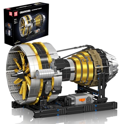 Mould King 10141 Technik Aero Engine Klemmbausteine Luftfahrttriebwerk Motor Bausatz Bausteine Simulation Turbofan Motor Model Kit Ffür Kinder/Erwachsene(2256 Teile) von Mould King