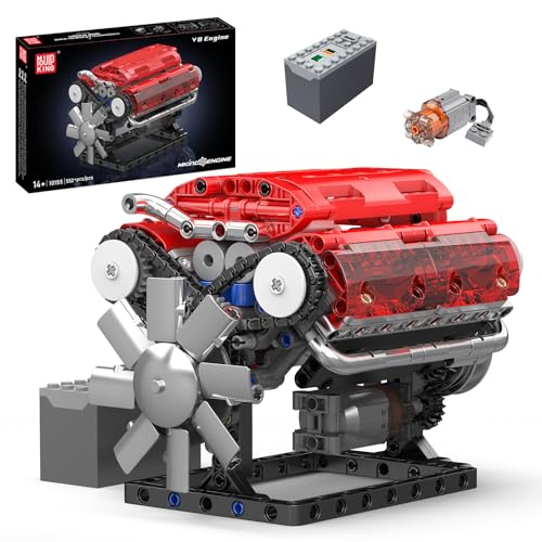 Mould King 10155 Technik V8 Motor Bausteine Spielzeug, APP Engine Klemmbausteine Bausatz Geschenk für Jungen Mädchen (552 Teile) von Mould King