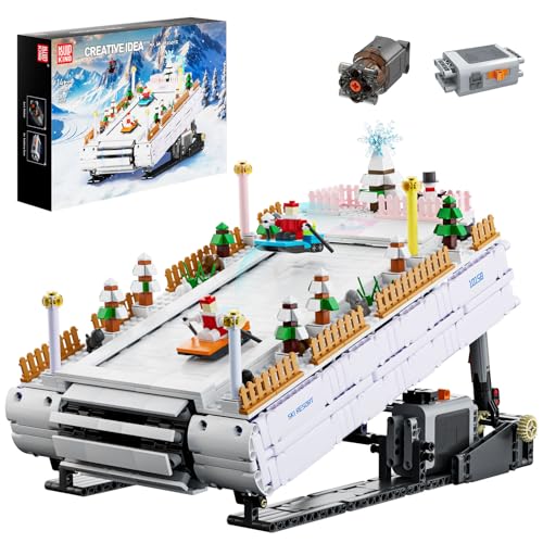 Mould King 10158 Klemmbausteine Weihnachten Skipiste Bausteine Holiday Ski Resort Bauspielzeugsets Winterthema Geeignet für Kinder, die Winterabenteuer Genießen(2181 Teile) von Mould King