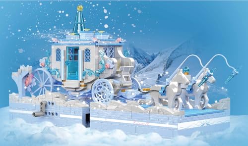 Mould King 10161 Klemmbausteine Weihnachten mit Wagen und Pferd Weihnachts Bauspielzeug Bausteine Geschenke für Ab 14 Jahren (1214 Teile) von Mould King