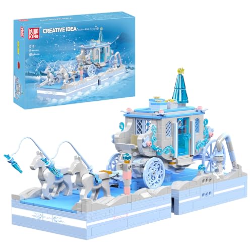 Mould King 10161 Schneepferdchen Bausteine Architektur Modell 1214 Teile Klemmbausteine Bausatz Geschenk Für Mädchen Und Jungen Ab 8 Jahren, Kreativserie Weihnachtskutsche Kinderspielzeug von Mould King