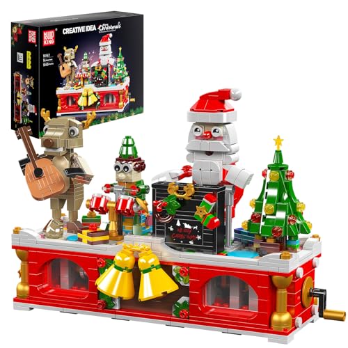 Mould King 10162 Klemmbausteine Weihnachten mit Pianist Weihnachtsmann Weihnachtsbaum Leistungsteam Weihnachten Bauspielzeug Geschenke für Ab 14 Jahren (1045 Teile) von Mould King