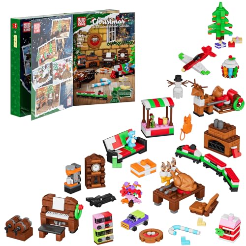 Mould King 10164 Adventskalender 2024 Weihnachten Bauspielzeug Weihnachtsspielzeug Klemmbausteine mit 24 pack Weihnachts Countdown Bausteine Geschenk für 14+ Jahren (694 Teile) von Mould King