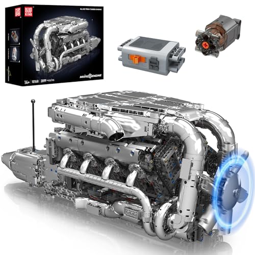 Mould King 10168 Technik V8 Motor Bausteine Spielzeug, APP Motor Bausatz Auto Klemmbausteine Technik Modell Enthält Motor und Batteriekasten als Spielzeug/Geschenk/Sammlerstücke (2899 Teile) von Mould King